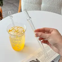 ストロー付きグラス うさぎ ストロー かわいい おしゃれ 透明ガラス ジュース 飲料 ミルクティー アイスコーヒー 水分補給