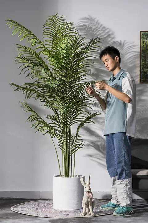 散尾葵風のフェイク植物 フェニックスバンブーポット【室内装飾用・グリーンインテリア】