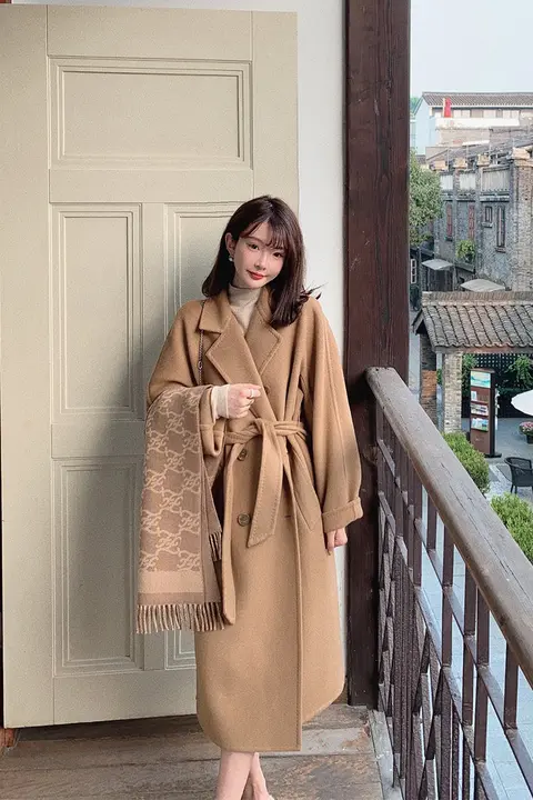 金きのこ 三代黒ラベル ウールカシミヤ ダブルフェイスコート【クラシックスタイル・ゆったりフィット・ミドル丈】