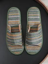 夏のボヘミアンコットンとリネンのサンダル