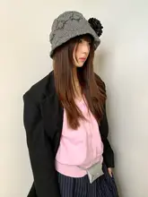 花柄の立体デザイン フィッシャーハット【レディース・韓国風・クラシックスタイル】