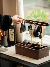 高級感漂う木製玄関用鍵収納ボックス【デザイン性抜群・自動車キー対応】