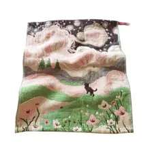アートデザインの子供用タオル【三層コットンガーゼ・色織り・フェイスタオル・ハンドタオル】