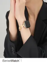 おしゃれなメタルブレスレット【クールな花デザイン・Apple Watch用・夏用・透湿性あり】（セットアップ対応）