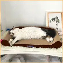 猫用爪研ぎボード一体型ソファ【耐久性のある段ボール製・大サイズ・抜け毛防止】