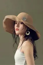 夏用 通気性抜群の大きなツバを持つ草製ハット【紫外線対策・女性用】