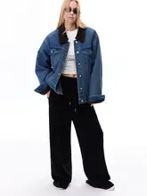Loala office ヴィンテージウォッシュドラムウールデニムジャケット【デニムブルー・秋冬用】