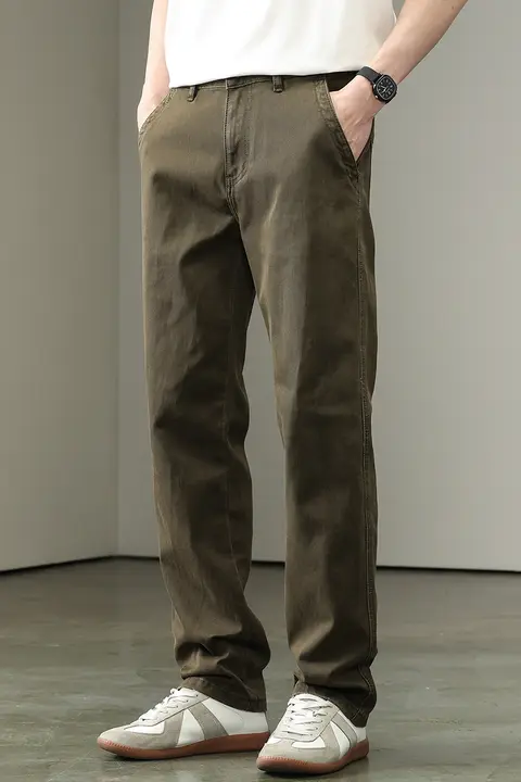 大人のためのストレートジーンズ【カジュアル・秋用・ルーズフィット・ヴィンテージスタイル】（セットアップ対応）