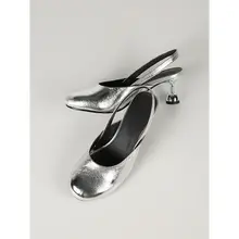 夏用丸トゥデザインのレディース真皮オープントゥサンダル【エレガント・ハイヒール】