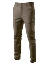 ビジネスカジュアル対応 メンズストレートパンツ【グレー・シワ防止・洗濯機使用可】（セットアップ対応）