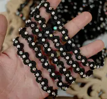 手作りビーズ刺繍リボン素材【DIY用・服飾の装飾・ネックストラップ・ヘッドアクセサリー】