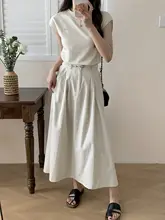 XinmonLee ハイウエストAラインスカート【夏用・ゆったり・スウィートスタイル】