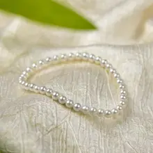 美しい淡水パールブレスレット【華奢デザイン・重ね付けに最適】