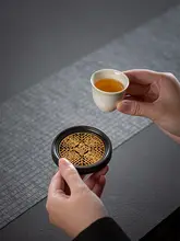 茶マット 丸型 ユーザー 茶道 耐熱素材 レトロ デザイン