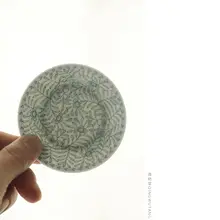 清物堂 手描き青花千葉模様の茶杯トレー【優雅なデザイン・陶器製】