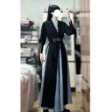 武侠風コスプレ黒色古装漢服【男用・スタイリッシュ・痩せ見え効果・カップル向け】（セットアップ対応）
