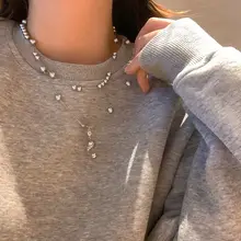 パールネックレス【重ね付け・洗練されたデザイン・夏のコーディネートに最適】