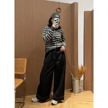 ZZLADY ハイウエスト ワイドレッグ デニムパンツ【カジュアル・ストレートシルエット・レディース】