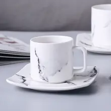 陶磁製の高級コーヒーカップ&ソーサー【創造的なデザイン・カフェスタイル・ティーセット対応】（セットアップ対応）
