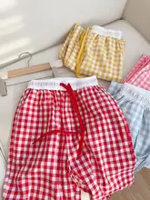 通気性抜群のコットン格子柄パンツ【オールシーズン・ルーズフィット・用】