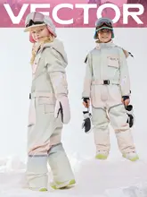 VECTOR 子供用 つなぎ型スキーウェア【暖かさ＆防風防水仕様・男の子女の子兼用】（セットアップ対応）