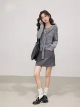 高腰Aラインスーツミディスカート【女性用・シンプルデザイン・着瘦せ効果】
