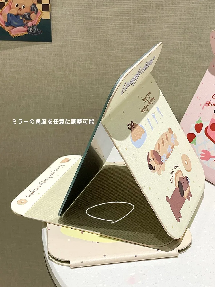 可愛らしい折りたたみ化粧鏡：宿舍・ポータブル・大サイズで実用性を最大化