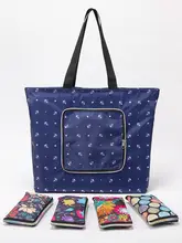 防水タイプの折りたたみ式ショッピングバッグ【ジッパー付き・エコバッグ・手提げ・肩掛け可能】