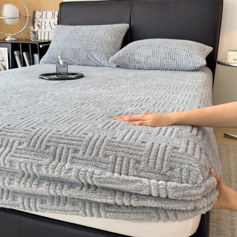 フリースベッドカバー【冬用・ブルー】：蓄熱機能で快適な睡眠環境を実現