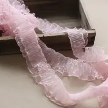 極上の柔らかさ！二重ドット網状フリルレーストリム【手作りDIY用・ペット衣装装飾】