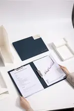 ファイルバインダー 書類整理 収納 オフィス用品 ブルー ブラック 「Nusign」