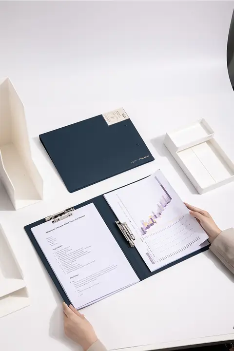 ファイルバインダー 書類整理 収納 オフィス用品 ブルー ブラック 「Nusign」