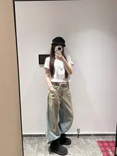 美しいシルエットの夏用デニムパンツ【ストレート・ワイドレッグ】