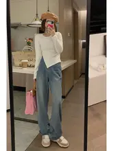 スリムなシルエット！マルチカラーの短丈サイドスリット長袖Tシャツ【デイリースタイル】