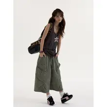 ヴィンテージ風プリントノースリーブTシャツ【フィット・夏用・女性用】（セットアップ対応）