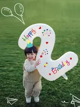数字バルーン 装飾 誕生日パーティー シーン 子供向け 2歳 3歳 撮影小道具