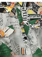 春用のシンプルデザイン！雪纺プリントブラウス【トレンド感あるリボン付き・通勤用】