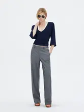 Vネックバットウィングスリーブニットトップス【ウエストマーク・女性用】