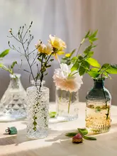 ミニ口径花瓶【ヴィンテージガラス・デスク用・乾燥花飾りに最適】