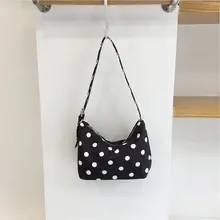 おしゃれなドット柄サテンバッグ【ハンドバッグ・ショルダーバッグ・レトロデザイン】