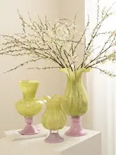 高級感あるガラス製フラワーベース【フランス風・デザイン性のあるアート装飾】