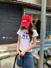 愛心デザインのフィットしたショートスリーブTシャツ【春夏用・シンプルスタイル】