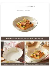 高級感ある陶器製料理皿【釉下彩デザイン・家庭用】