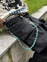手作りビーズ装飾のターコイズロック骷髅デザインウエストアクセサリー