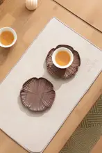 胡桃木製 湯のみ用コースター【熱防止・茶道用・伝統的デザイン】