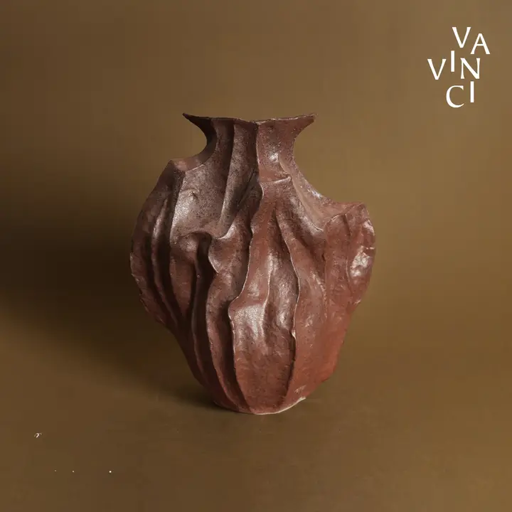 ビンテージ風 中華スタイルのアート陶器フラワーベース【不規則なデザイン・インテリア用】