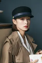 冬用 女性用ダックビルキャップ【ウール・ブラック・多用途】