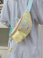 韓国のドーパミン活力ガールかわいい紫色のチェストバッグ