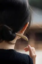 純桃木のヘアピン【古風・モダンデザイン・秋冬用】