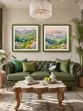 高級感ある手描き油彩アート【日照金山・リビング用・壁掛け装飾】